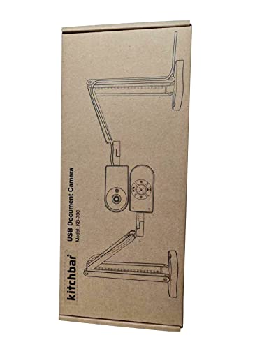 Kitchbai 4K USB Document Camera for Teacher, 8MP Webcam & Visualiser for A3 Size with Dual Microphones, 3-Level LED Light, Image Invert, Foldable for Live Demo, Work with Windows, macOS and Chrome OS