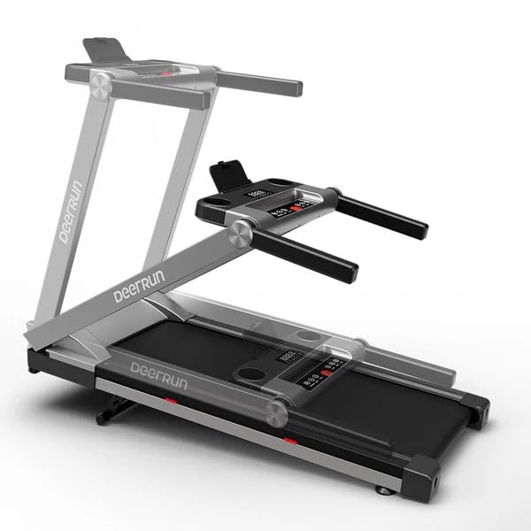 DeerRun Treadmills for Home, 3.5HP Folding Treadmill with Incline, 350 LBS Weight Capacity, Compact Portable Treadmill for Small Space Walking Jogging Running