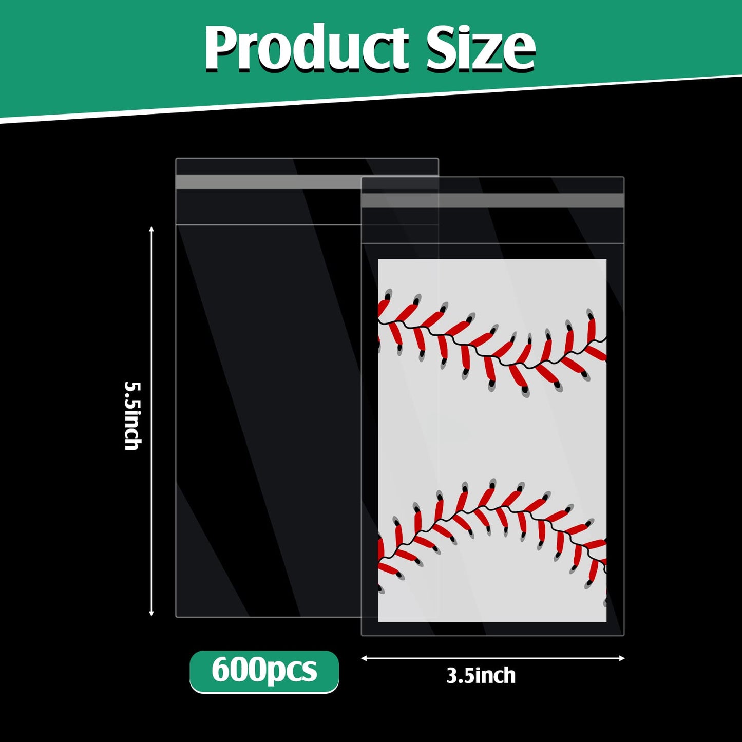 Lewtemi Graded Card Sleeves Resealable Team Bags for Trading Cards Baseball Sports Slabs Holders Plastic Collectible Slabs Protection(600 Pcs)