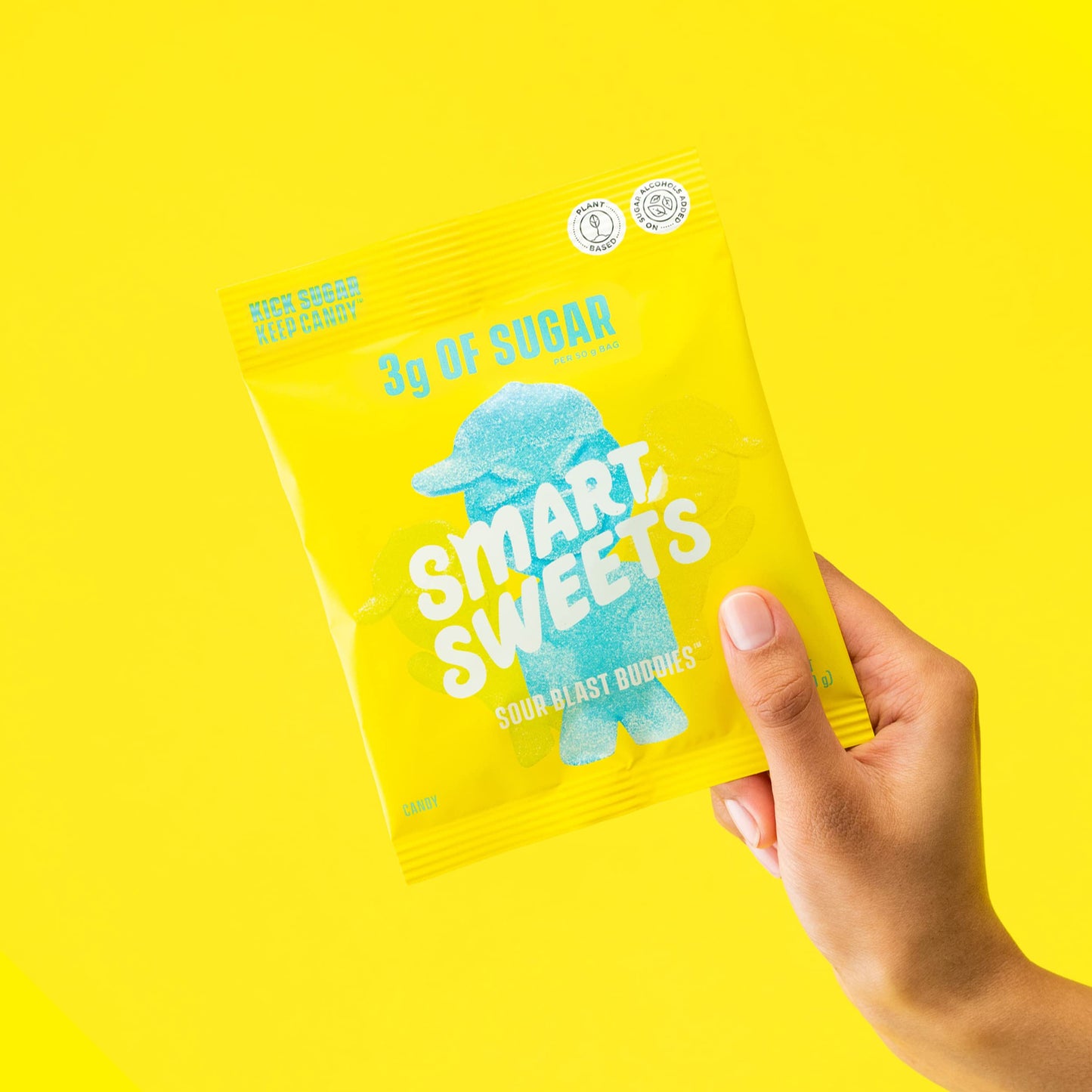 SmartSweets Sour Blast Buddies, Low Sugar Gummy Candy (3g), Low Calorie (130), Gluten-Free -1.8oz (Pack of 12) Packaging may vary