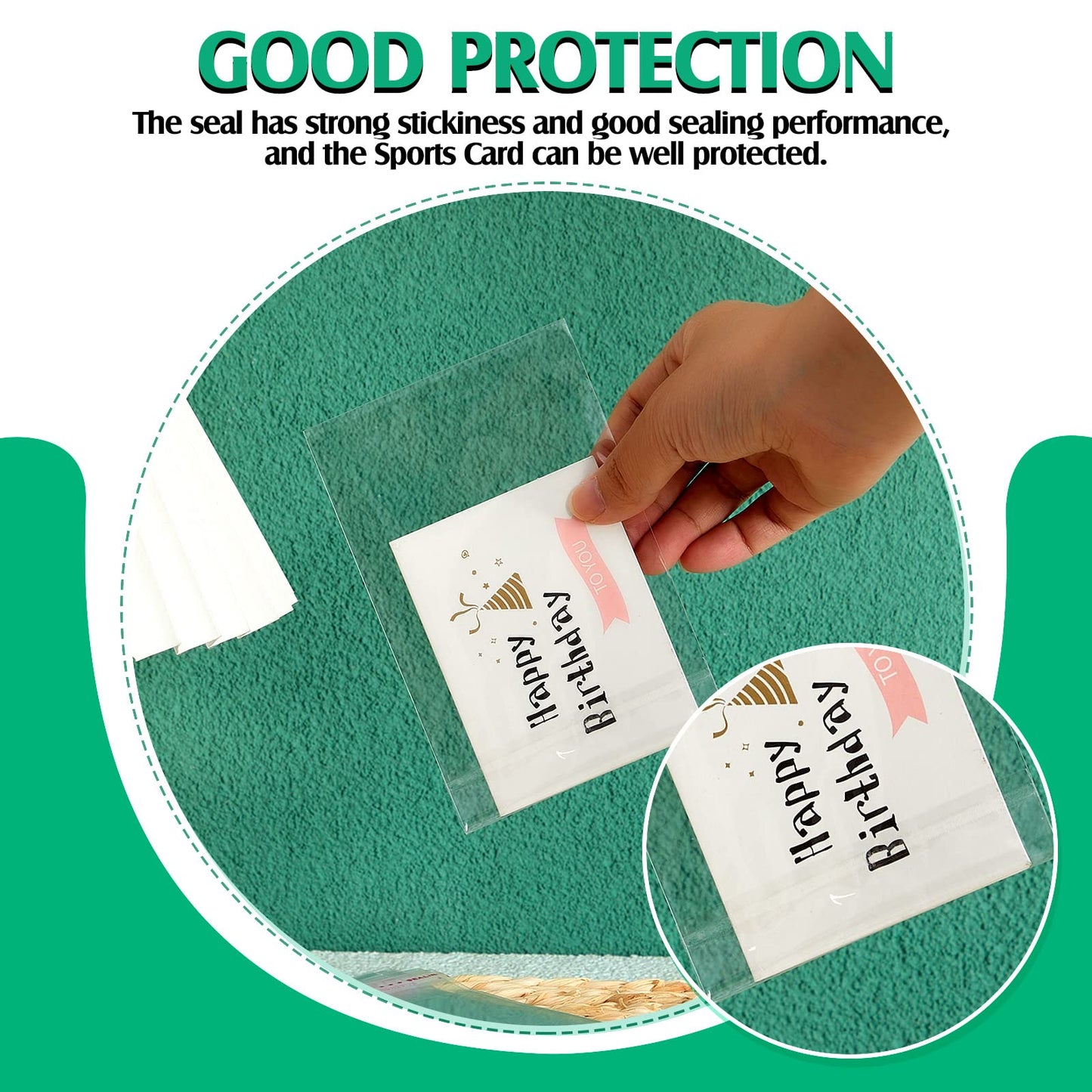 Lewtemi Graded Card Sleeves Resealable Team Bags for Trading Cards Baseball Sports Slabs Holders Plastic Collectible Slabs Protection(300 Pcs)