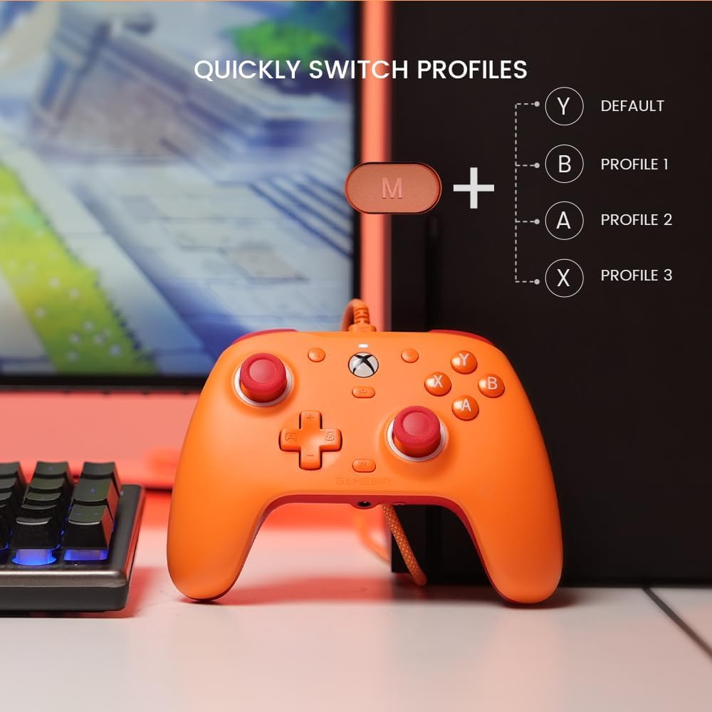 GameSir G7 SE Wired Controller for Xbox Series X|S, Xbox One & Windows 10/11, Plug and Play Gaming Gamepad with Hall Effect Joysticks/Hall Trigger, 3.5mm Audio Jack (Orange)