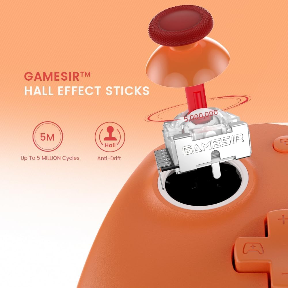 GameSir G7 SE Wired Controller for Xbox Series X|S, Xbox One & Windows 10/11, Plug and Play Gaming Gamepad with Hall Effect Joysticks/Hall Trigger, 3.5mm Audio Jack (Orange)