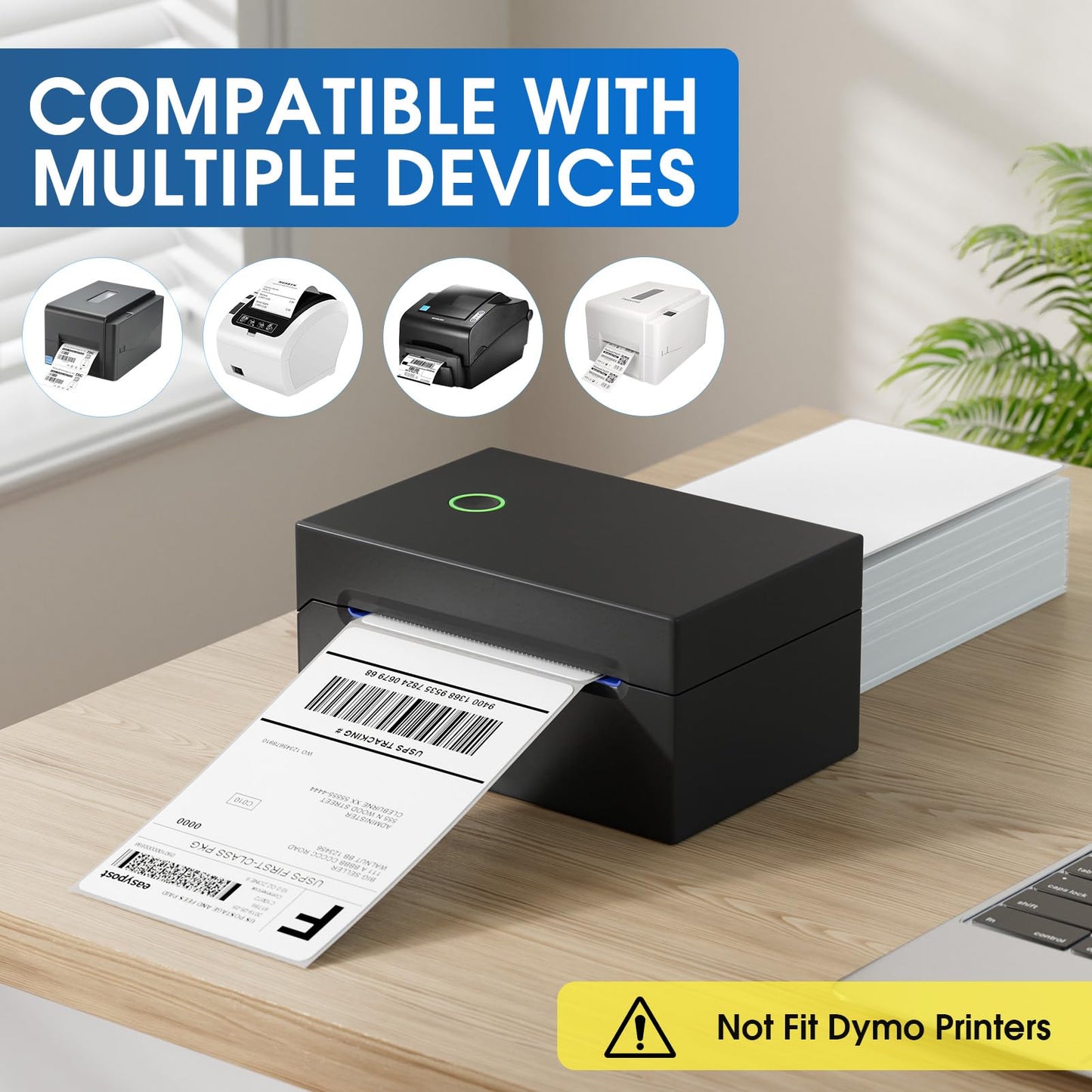 MaxGear 4" x 6" Direct Thermal Labels, 500 Fanfold Labels, for Shipping & Mailing, Perforated White, Commercial Grade with Permanent Adhesive, Compatible with Most Thermal Printers,1 Stack