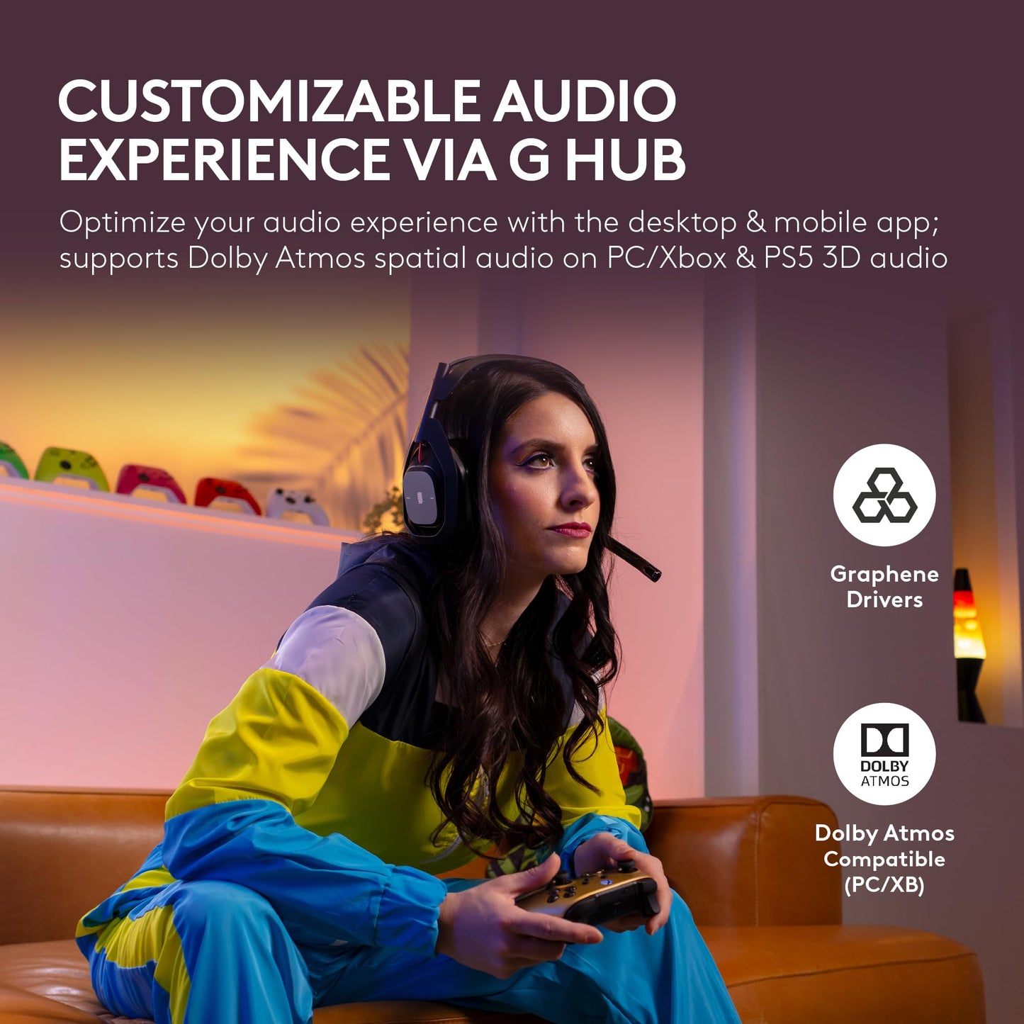 Logitech G Astro A50 Multi-Platform Wireless Gaming Headset + Base Station for PS5/Xbox/PC: PLAYSYNC Audio Switcher, <16bit/48kHz (Console), <24bit/48kHz (PC), 24hr Battery, 2.4GHz & BT - Black