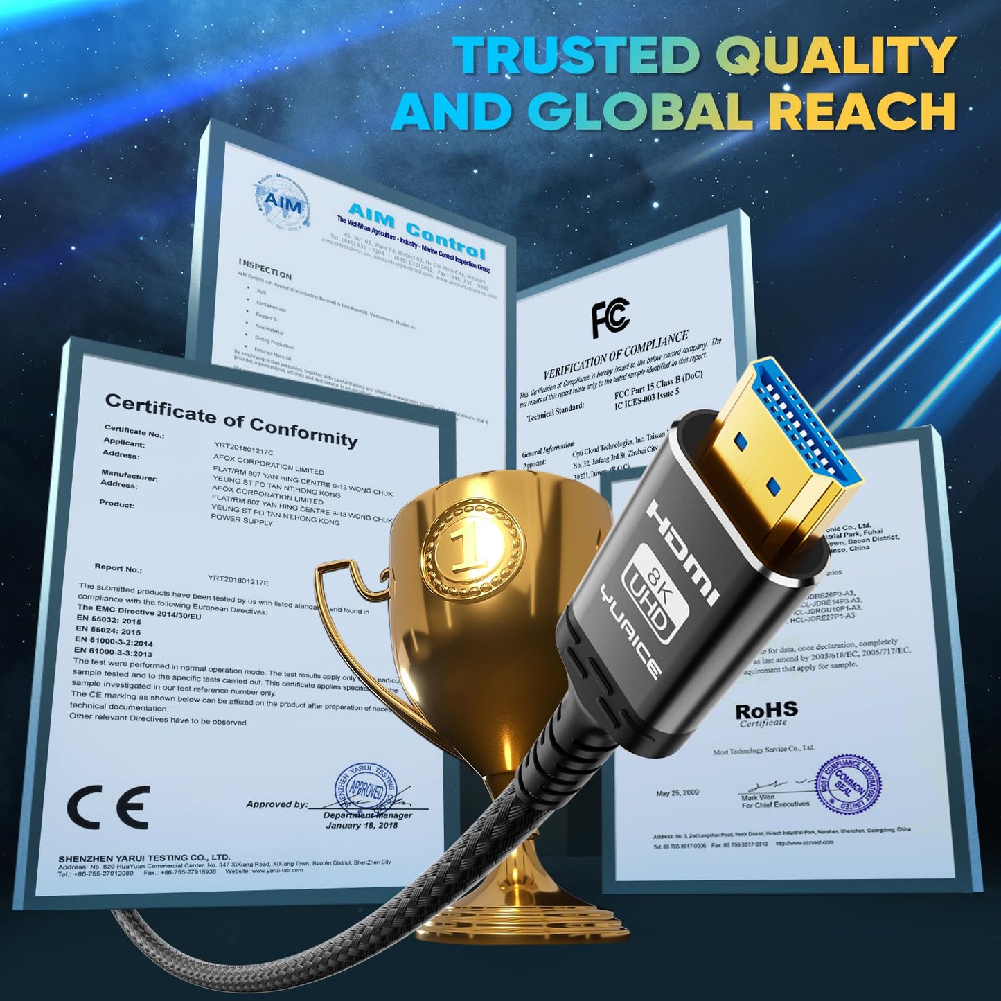 10K 8K HDMI 2.1 Cable - 3.3FT/1M Ultra HD Cable High-Speed Lead 48Gbps - Professional Heavy Duty Braided Cord - Multiple Size Options (1.5FT-25FT) - 4K@120Hz, 8K@60Hz, HDR, DTS:X, HDCP 2.2/2.