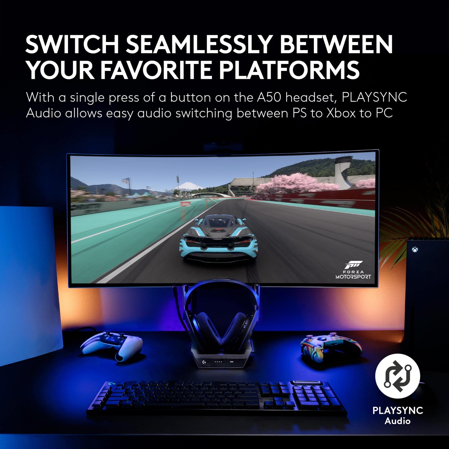 Logitech G Astro A50 Multi-Platform Wireless Gaming Headset + Base Station for PS5/Xbox/PC: PLAYSYNC Audio Switcher, <16bit/48kHz (Console), <24bit/48kHz (PC), 24hr Battery, 2.4GHz & BT - Black